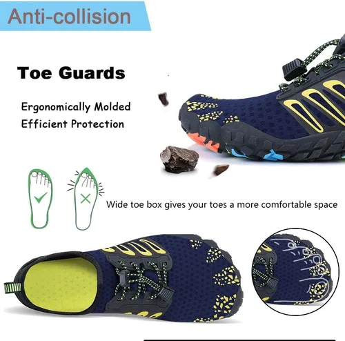 Vista 6 de MAYZERO Zapatos de agua para hombres y mujeres, zapatos de surf, playa, piscina, zapatos de punta ancha, senderismo, zapatos de agua, zapatillas