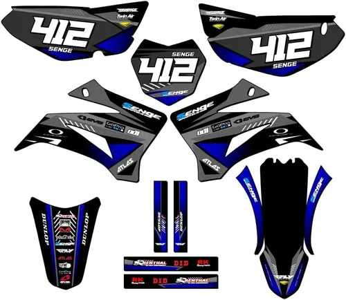Vista 5 de TTR 125 SURGE 2008-2025 Kit de base gráfica Senge negro compatible con Yamaha