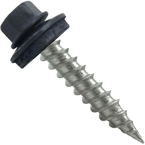 Vista 32 de 9 x 1 ABC Gray Stainless Steel Metal Roofing Screws - Hex Washer Head - Self-Piercing (SP) tip Metal to Wood siding Screws - EPDM Washer. 1 x 250