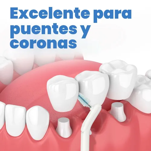 Vista 4 de GUM Proxabrush Go-Betweens - Recambios moderados - Compatible con mango permanente GUM - Cepillos interdentales reutilizables - Púas dentales