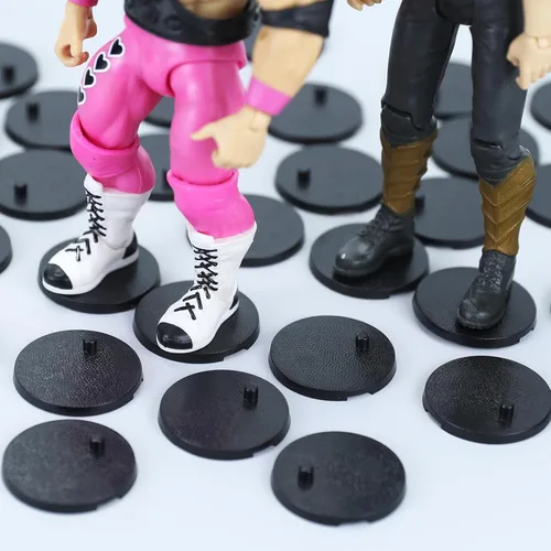 Vista 6 de SIXPOINTS 36 piezas de base redonda de plástico negro para figuras, soportes de soporte de 6 pulgadas compatibles con figuras de juguete 1/12 Marvel