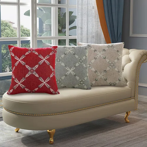 Vista 2 de Violet Linen Pacifica Diamonds - Funda de almohada decorativa con patrón de diamantes, chenilla de poliéster, dorado, 18 x 18 pulgadas
