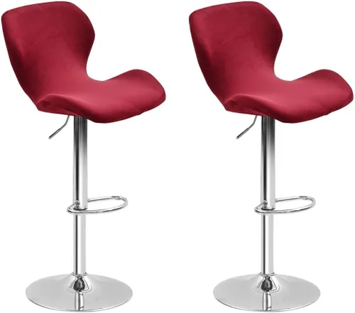 Vista 20 de Paquete de 2 fundas para sillas de bar de altura de mostrador, fundas giratorias de terciopelo para taburetes de bar, fundas elásticas para sillas