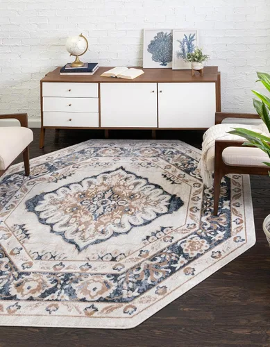 Vista 36 de Unique Loom Oxford Collection Alfombra de área Bodleian (2' x 3' 1", rectangular, beige/marfil)
