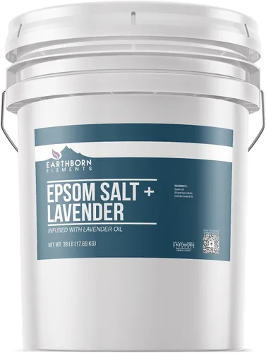 Vista 16 de Earthborn Elements Sal de Epsom de vainilla y durazno de cachemira, 8 libras, cubo de un galón, pura y sin diluir, sal de remojo con fragancia