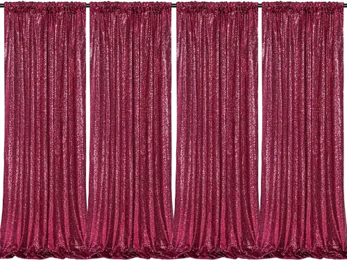 Vista 20 de B-COOL Cortinas de Fondo de Lentejuelas Azul Bebé 2 Piezas 2ftx8ft Fotografía para Fiestas Fondo Brillante Cortinas para Prom Bodas Baby Shower