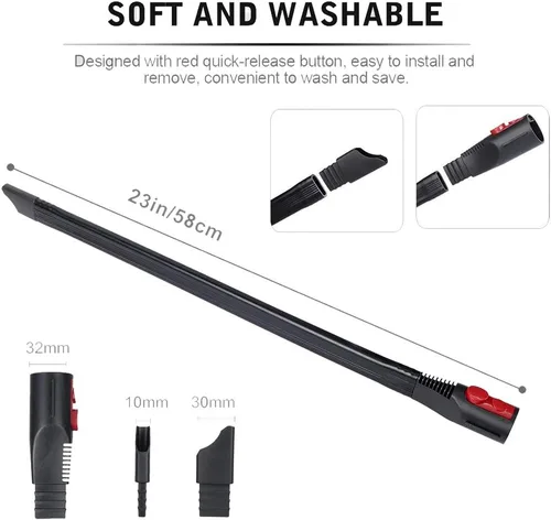 Vista 4 de Herramienta de extensión flexible compatible con aspiradora Dyson V11 V10 V8 V7 con accesorio de liberación rápida, convertidor de adaptador
