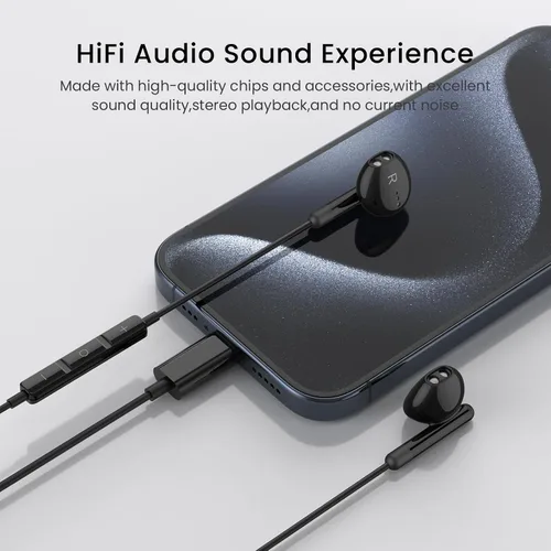 Vista 4 de Auriculares USB C para iPhone 17 16 15 Pro Max Plus iPad Pro USB C Auriculares con micrófono Control de volumen USBC auriculares con cable USB tipo