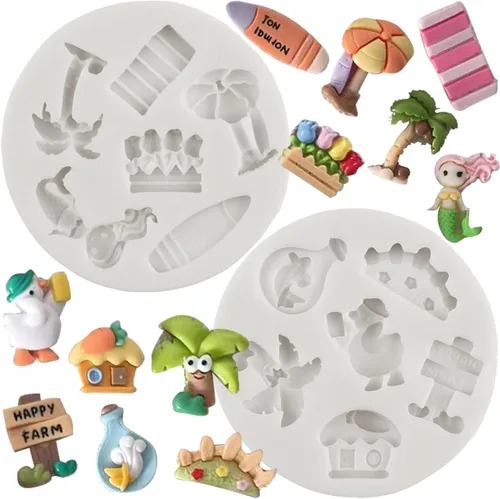 Vista 11 de Sijiangmold Moldes de silicona pirata, cuerda de anclaje, molde de fondant, brújula, molde de chocolate, monedas del tesoro, molde de caramelo