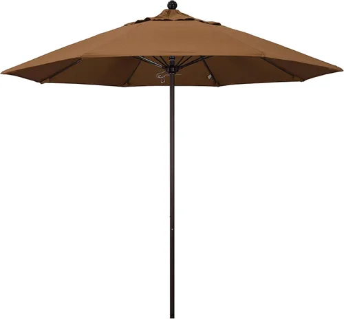 Vista 9 de California Umbrella ALTO908117-5410 Venture Series - Sombrilla comercial para patio, 9 pies redonda, color azul aire Sunbrella