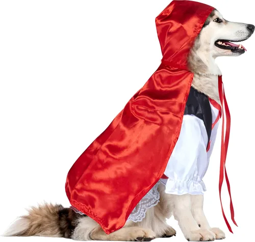 Vista 6 de Rubies disfraz de Caperucita Roja para perro, XS, Rojo