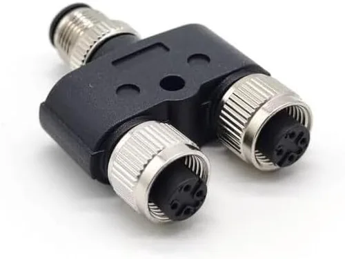 Vista 4 de Elecbee M12 Y Conector 4 Pin Macho a Hembra A Código Unshiled Adaptador Impermeable Hembra a Macho 4 Pin M12 Conector Impermeable (1)