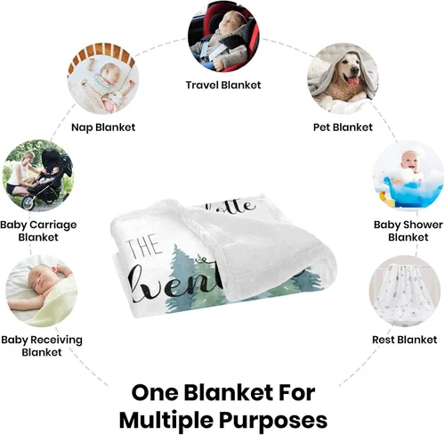 Vista 6 de Manta de bebé personalizada para niños y niñas, manta de bebé personalizada con nombre, regalos personalizados para baby shower, mantas recibidoras