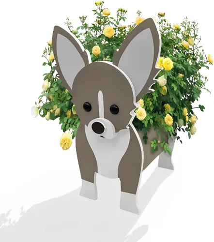 Vista 58 de Macetero de flores para perros, regalos para mujeres, bonitas macetas de PVC para perros, macetas para interiores y exteriores, maceta de jardín