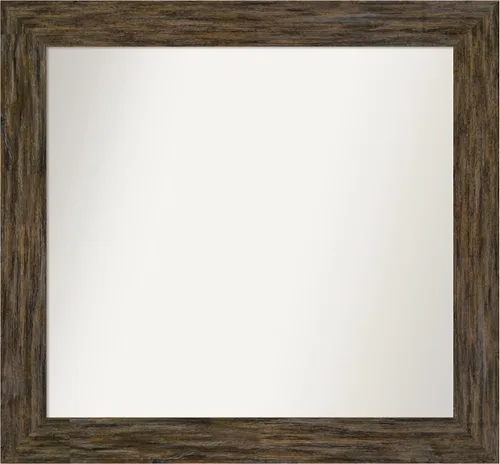 Vista 11 de Amanti Art Espejo personalizado, espejo de baño marrón Fencepost, espejo de pared o espejo de tocador de baño sobre el fregadero (27 x 27 pulgadas)
