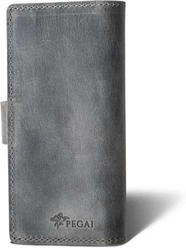Vista 10 de PEGAI Handmade Minimalist Design Checkbook Cover 100% Distressed Full Grain Horse Leather Checkbook Wallet Business Checkbook Binder Clark