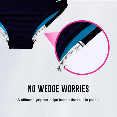 Vista 4 de Speedo Traje de baño de una pieza para niña, espalda cruzada, tirantes múltiples