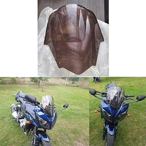 Vista 6 de GLoyer Motorcycle Windshield Windscreen Compatible with 2007 2008 2009-2012 2013 2014 2015 Compatible with FZ1 1000 S FZ1S Fazer Wind Screen Smoke