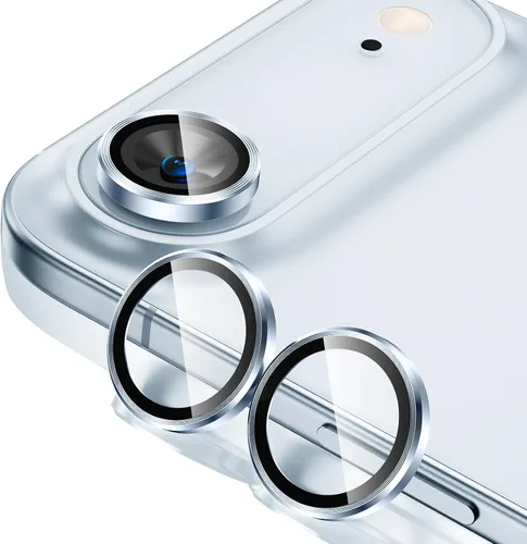 Vista 45 de Tensea Protector de Lente de Cámara para iPhone 13 mini/iPhone 13, Cubierta de Cámara de Vidrio Templado 9H Protector de Pantalla Anillo Individual