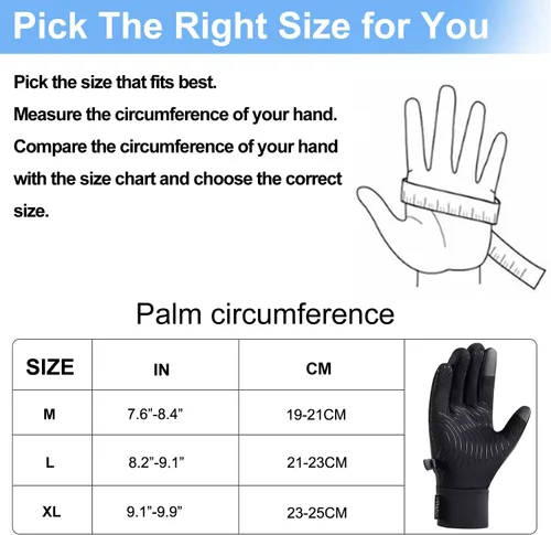 Vista 6 de Artelaris Guantes de invierno para hombres y mujeres, guantes térmicos resistentes al viento con pantalla táctil, guantes deportivos cálidos