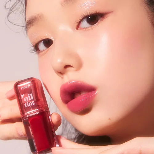 Vista 9 de ETUDE Dear Darling Oil Tint, #3 Neon Pink, Aceite hidratante para labios Rosa neón