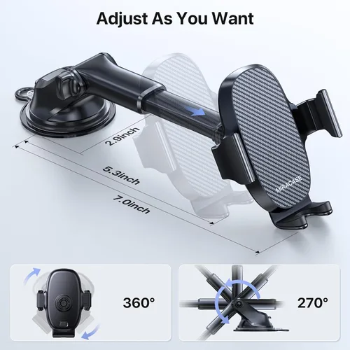 Vista 3 de Soportes para teléfono Miracase para tu coche, soporte universal para teléfono de coche para salpicadero, ventilación y parabrisas, soporte