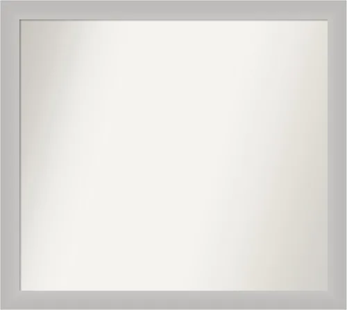 Vista 166 de Amanti Art Silver Bathroom Mirror for Over Sink, 26x45 Custom Made Marred Pewter Rectangle Vanity Mirror, Oversize Casual Wood Frame, Hangs Estaño