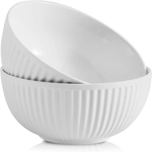 Vista 8 de HASENSE Juego de 3 cuencos pequeños de mezcla, cuencos de porcelana acanalados negros de 1.5/1/0.5 cuartos de galón para cocina, cocción, horneado