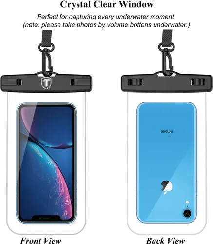 Vista 5 de Njjex Bolsa impermeable para teléfono [2 unidades] Funda impermeable para teléfono celular Bolsa seca para Samsung Galaxy Note 20 Ultra S25 Ultra