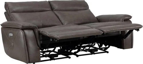 Vista 6 de Lexicon Raelynn Power - Sofá biplaza reclinable doble, color marrón oscuro