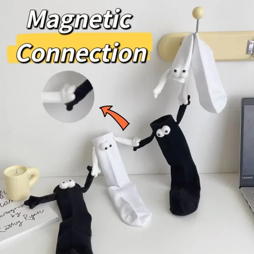 Vista 2 de SLOUFIOL Tomados de la mano Lindos calcetines de conexión magnética muñeca divertida Navidad cumpleaños regalos idea
