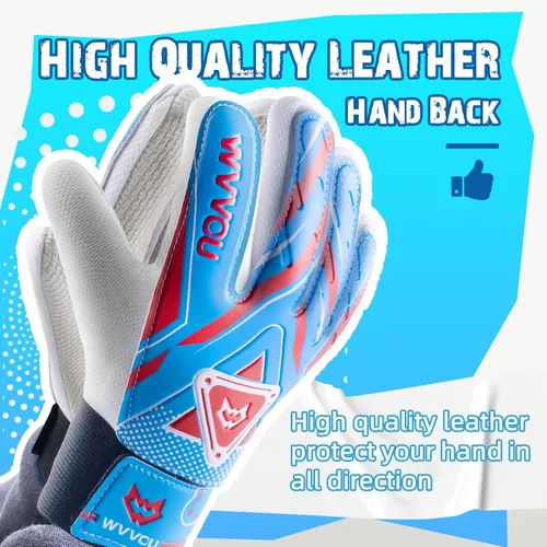 Vista 7 de WVVOU - Guantes de portero para niños, guantes de portero para niños de 8 a 12 años, guantes de portero para jóvenes con doble protección, palma