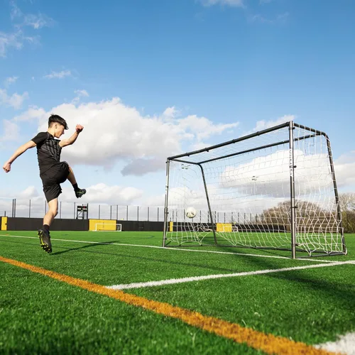 Vista 7 de QUICKPLAY GS Porterías de Fútbol - Portería de Fútbol de Acero Galvanizado Súper Duradera [5 Tamaños] Tamaños Reglamentarios, Red Profunda, Movible