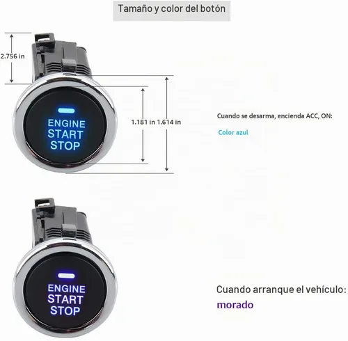 Vista 5 de EASYGUARD EC002-LB-NS Sistema de alarma de coche con código variable, entrada sin llave pasiva, botón de arranque/parada táctil, alarma