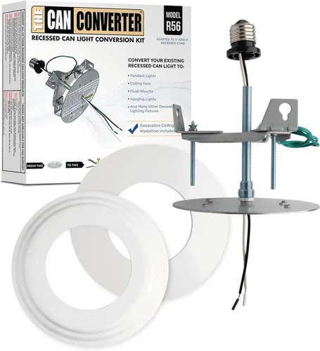 Vista 13 de The Can Converter R56 - Kit de conversión de luz empotrada para lata con medallón de techo plano y biselado de 7 pulgadas, mejoras para el hogar