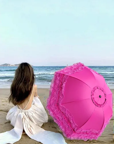 Vista 63 de WENDIN Sombrilla de encaje plegable vintage Paraguas gótico lluvia Anti-UV protección de encaje parasol cúpula Foto Props niñas sombrilla paraguas