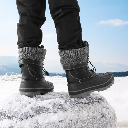 Vista 5 de DREAM PAIRS Botas de nieve, impermeables, con aislamiento, de invierno, para niño y niña