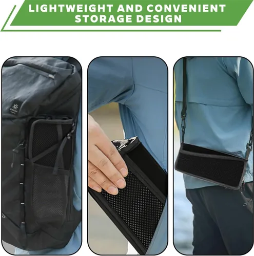 Vista 3 de Taburete de camping plegable 2 en 1 y bolsa de cabestrillo, capacidad de carga de 220 libras, taburete de pesca portátil plegable, taburete plegable