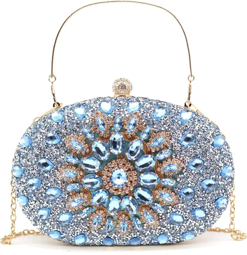Vista 11 de Bolsos de mano de noche con diamantes de imitación para mujer, bolso de mano de boda, bolso de fiesta de novia, diamantes de graduación, bolsos