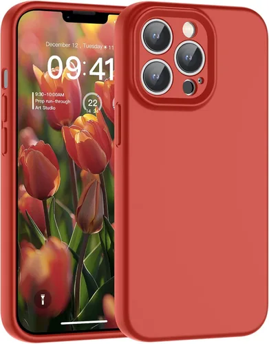 Vista 208 de SUPFINE - Funda diseñada para iPhone 12, silicona líquida premium con [forro de microfibra suave antiarañazos][protección de cámara mejorada], funda