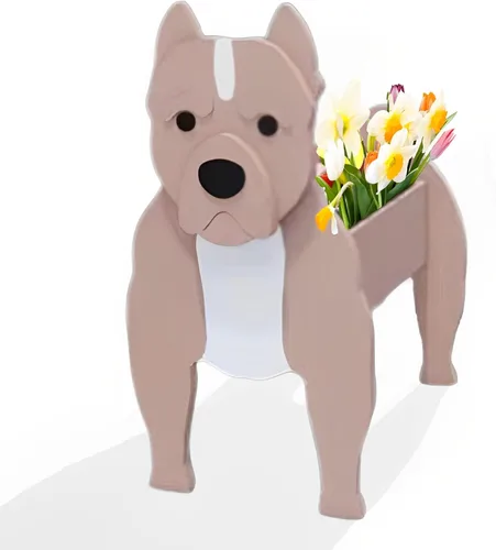 Vista 13 de Macetero de flores para perros, regalos para mujeres, bonitas macetas de PVC para perros, macetas para interiores y exteriores, maceta de jardín