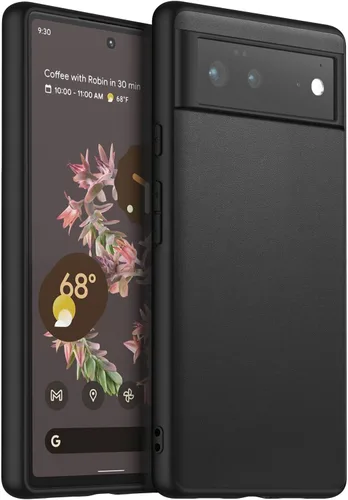 Vista 10 de X-level Funda de piel sintética para Google Pixel 6, a prueba de golpes Piel Negro