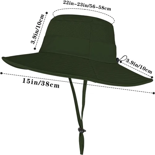 Vista 6 de ZOORON Sombreros de sol para hombres y mujeres UPF 50+, sombrero de pescador, protección UV, sombrero Boonie para pesca, senderismo, jardín, safari