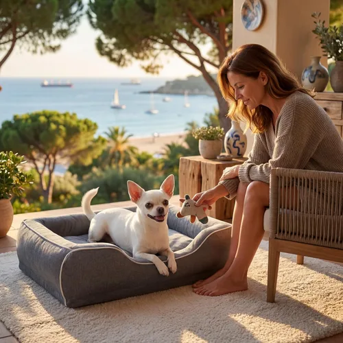 Vista 8 de Cama ortopédica para perros pequeños, sofá de espuma viscoelástica de gel refrescante para mascotas con funda extraíble lavable, cojín de espuma