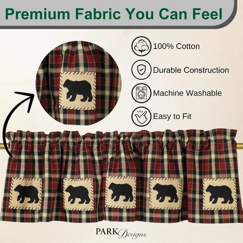 Vista 2 de Park Designs Cenefa con forro de oso Concord, 60 x 14 Oso Negro Concord
