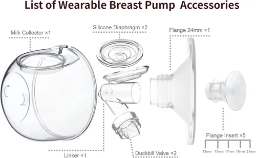 Vista 3 de Enlazador de extractor de leche portátil compatible con TSRETE/Kmaier/Eulumap/Momcozy S9/S12 piezas de repuesto para bomba de leche, accesorios