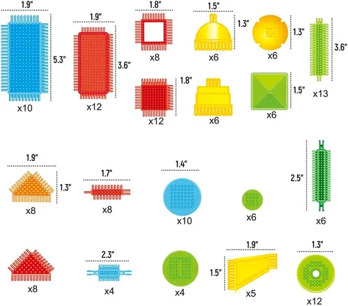 Vista 7 de Juguetes de construcción para bebés, 150pcs forma de cerda 3D bloques