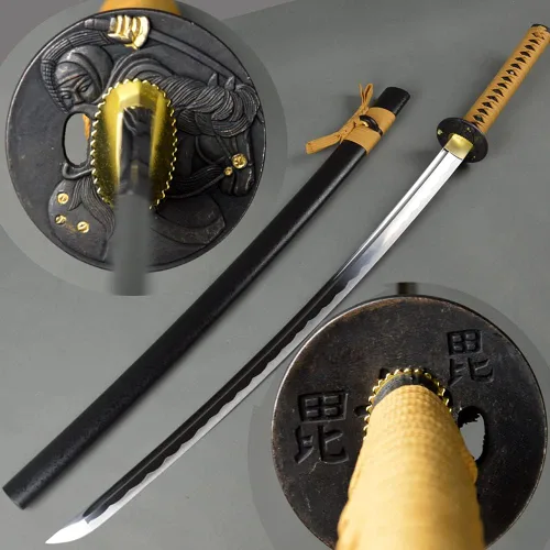 Vista 14 de Espada Katana de combate real hecha a mano, espada samurái afilada de espiga completa, acero de Damasco, acero 1095, cuchillos de acero templado T10