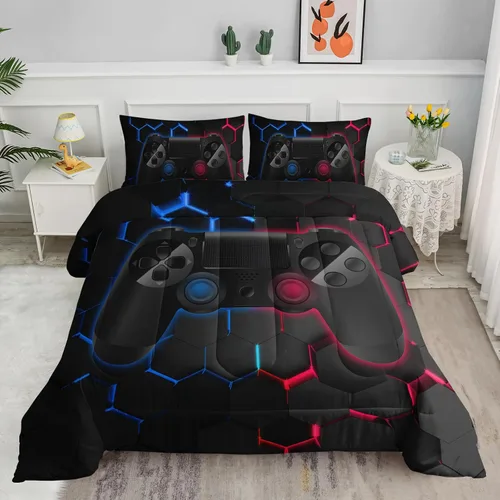 Vista 40 de Juego de edredón para niños Axolotl, tamaño individual, juego de ropa de cama con diseño de autos de carreras para niños, niñas, adolescentes