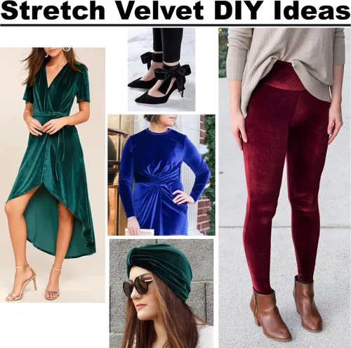 Vista 5 de MDS - Paquete de 5 yardas x 60 pulgadas de ancho, tela de terciopelo elástico por yarda para vestidos de boda, costura, tapicería, ropa, disfraces